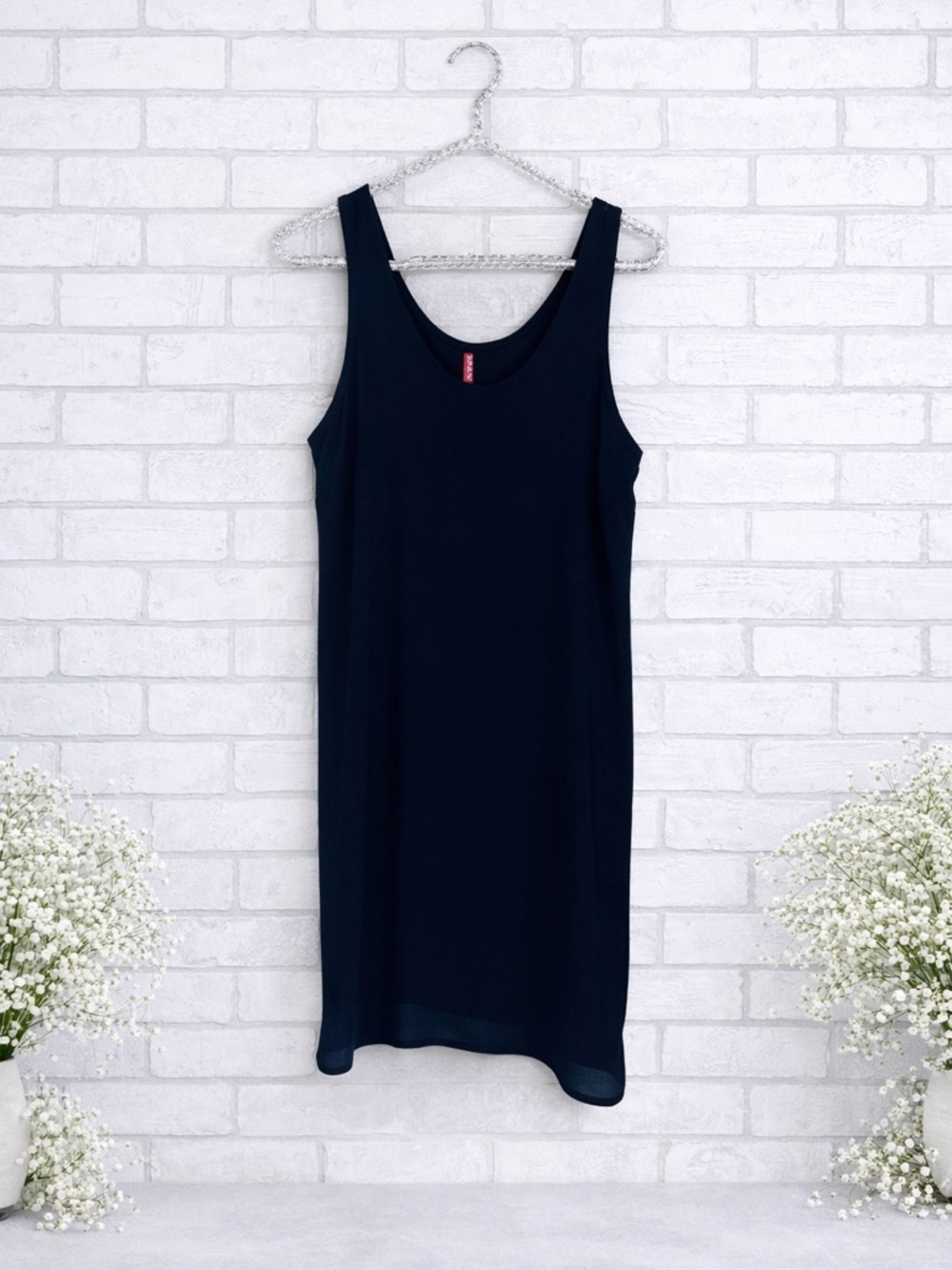SPANX Perfect Length Chiffon Tank in Navy Size S